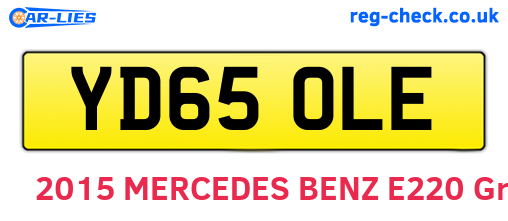YD65OLE are the vehicle registration plates.