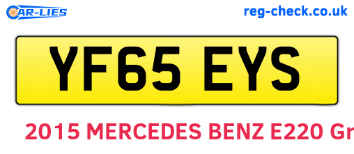 YF65EYS are the vehicle registration plates.