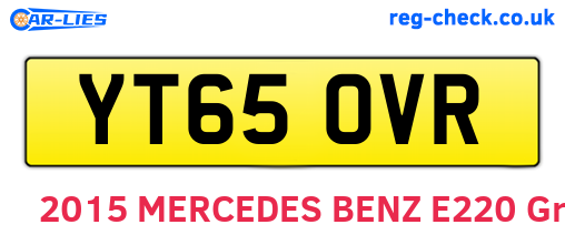 YT65OVR are the vehicle registration plates.