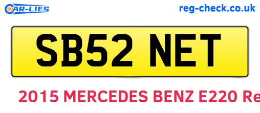 SB52NET are the vehicle registration plates.