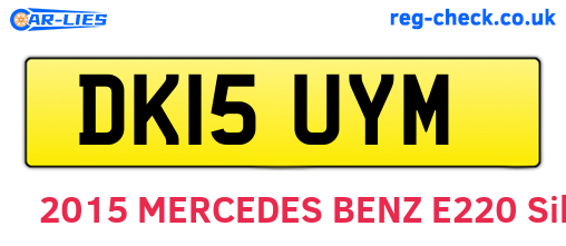 DK15UYM are the vehicle registration plates.