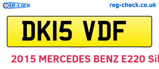 DK15VDF are the vehicle registration plates.
