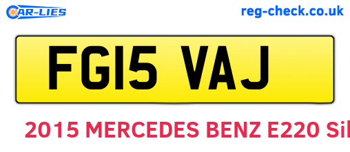 FG15VAJ are the vehicle registration plates.
