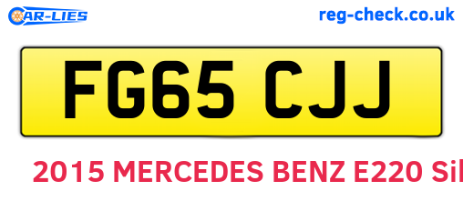 FG65CJJ are the vehicle registration plates.