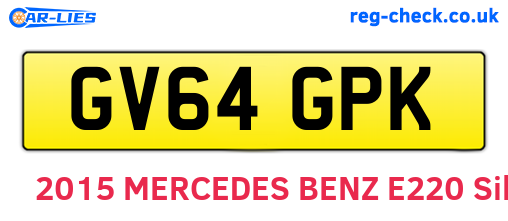 GV64GPK are the vehicle registration plates.