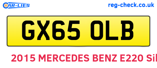 GX65OLB are the vehicle registration plates.