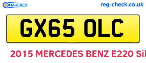 GX65OLC are the vehicle registration plates.