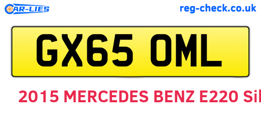 GX65OML are the vehicle registration plates.