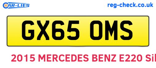 GX65OMS are the vehicle registration plates.