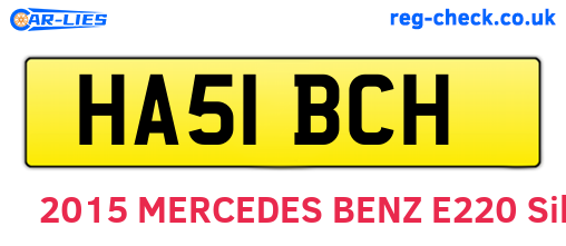 HA51BCH are the vehicle registration plates.