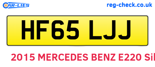 HF65LJJ are the vehicle registration plates.