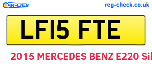 LF15FTE are the vehicle registration plates.