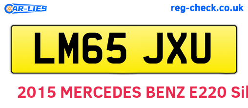 LM65JXU are the vehicle registration plates.