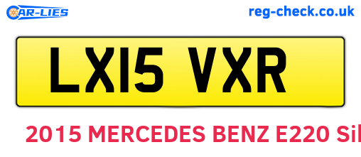 LX15VXR are the vehicle registration plates.