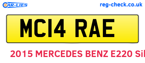 MC14RAE are the vehicle registration plates.