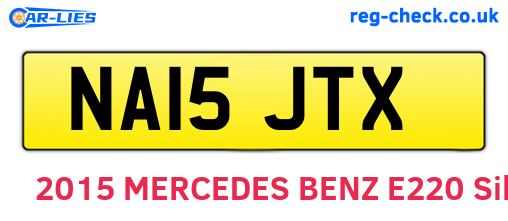 NA15JTX are the vehicle registration plates.