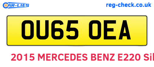 OU65OEA are the vehicle registration plates.