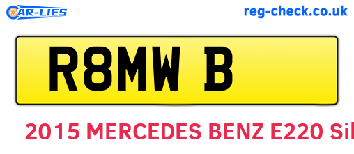 R8MWB are the vehicle registration plates.