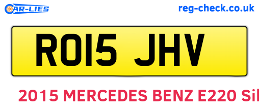 RO15JHV are the vehicle registration plates.