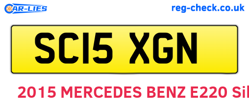 SC15XGN are the vehicle registration plates.