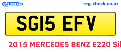 SG15EFV are the vehicle registration plates.