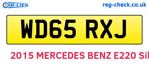 WD65RXJ are the vehicle registration plates.