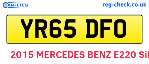 YR65DFO are the vehicle registration plates.