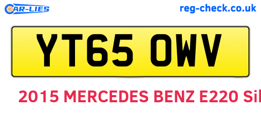 YT65OWV are the vehicle registration plates.