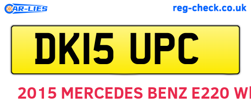 DK15UPC are the vehicle registration plates.