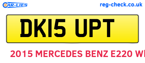 DK15UPT are the vehicle registration plates.