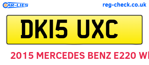 DK15UXC are the vehicle registration plates.