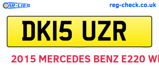DK15UZR are the vehicle registration plates.