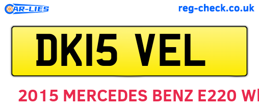 DK15VEL are the vehicle registration plates.