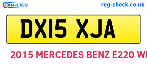 DX15XJA are the vehicle registration plates.