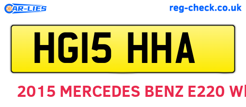 HG15HHA are the vehicle registration plates.
