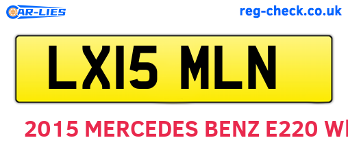 LX15MLN are the vehicle registration plates.