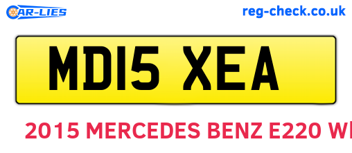 MD15XEA are the vehicle registration plates.