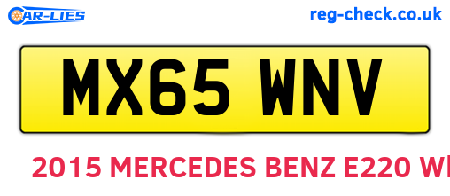 MX65WNV are the vehicle registration plates.