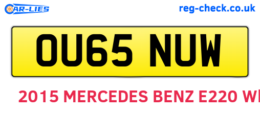 OU65NUW are the vehicle registration plates.