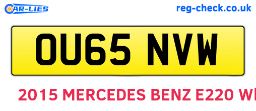 OU65NVW are the vehicle registration plates.
