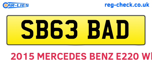SB63BAD are the vehicle registration plates.