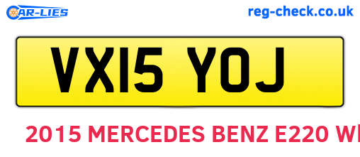 VX15YOJ are the vehicle registration plates.