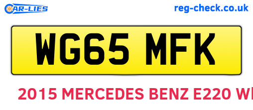 WG65MFK are the vehicle registration plates.
