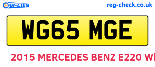 WG65MGE are the vehicle registration plates.