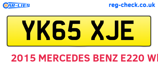 YK65XJE are the vehicle registration plates.