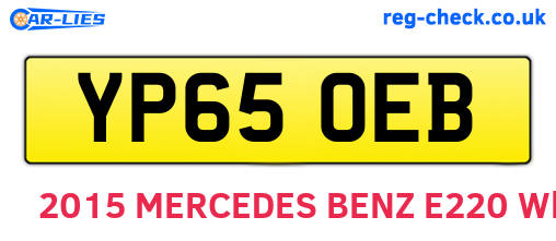 YP65OEB are the vehicle registration plates.