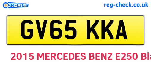 GV65KKA are the vehicle registration plates.