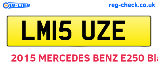 LM15UZE are the vehicle registration plates.