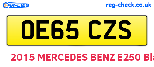 OE65CZS are the vehicle registration plates.