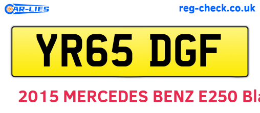 YR65DGF are the vehicle registration plates.